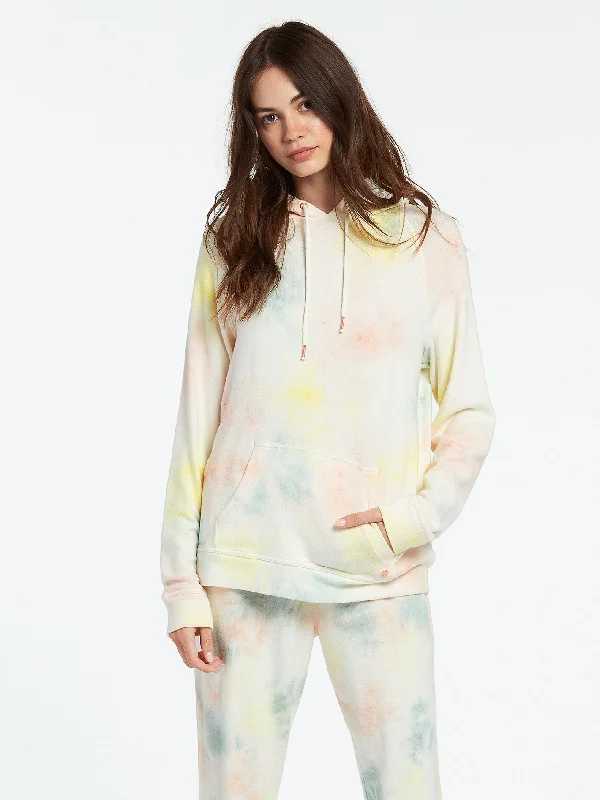 Lived In Lounge Hoodie - Multi Hoodie with Hem Patch Decorative Personalized