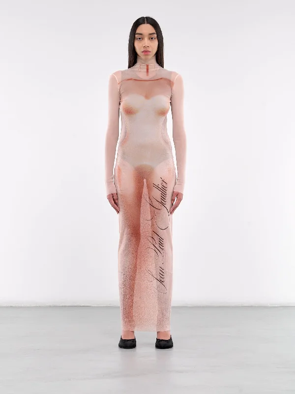 The “Le Classique” Long Dress (25-33-F-RO368-T577-PINK)