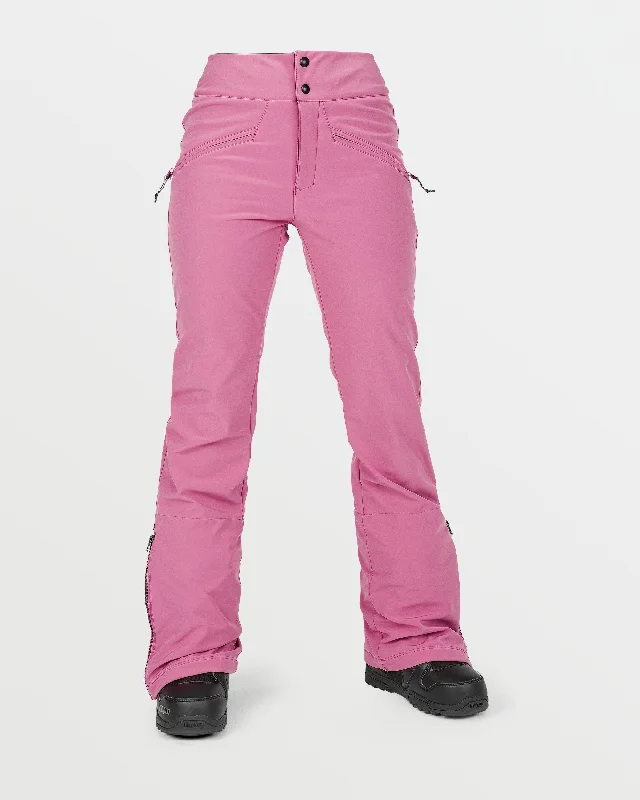 Womens Battle Stretch Pants - Blurred Violet Stylish Paperbag Waist Pants