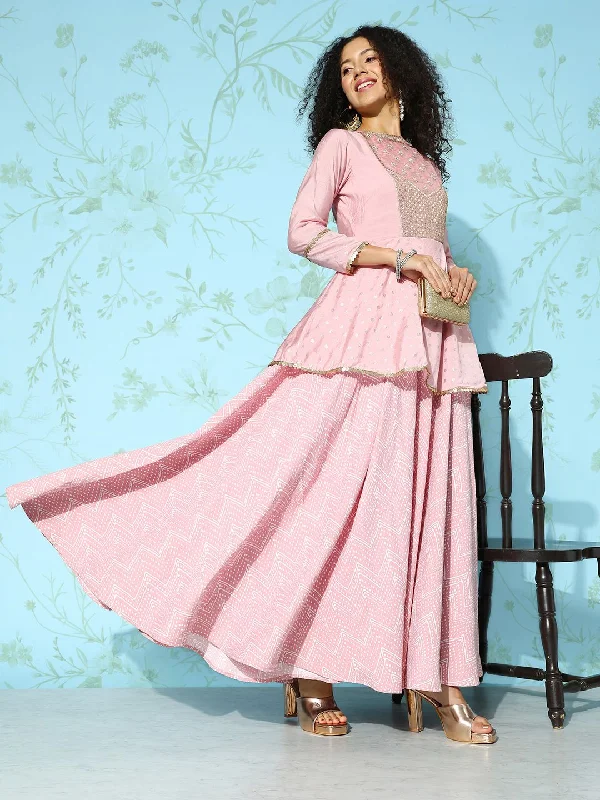 Inddus Women Embroidered Ethnic Dress