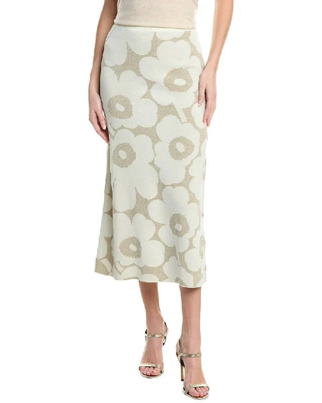 Marimekko Kvaternio Linen-Blend Skirt denim skirt trendy