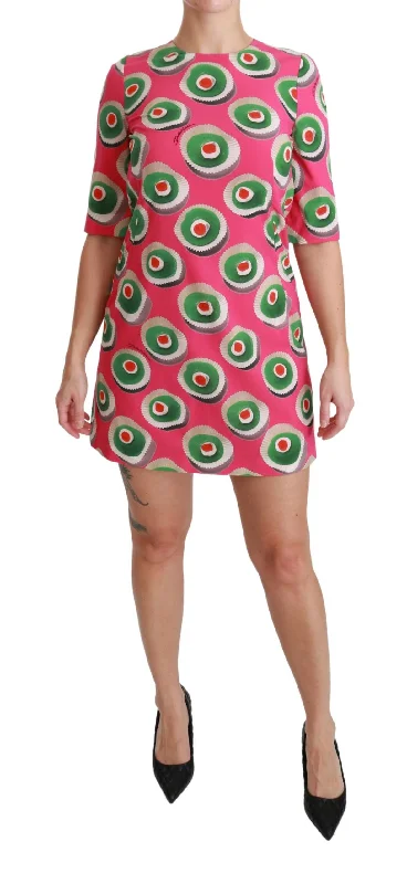 Dolce & Gabbana Sicily Cup Cake Print Silk Dress