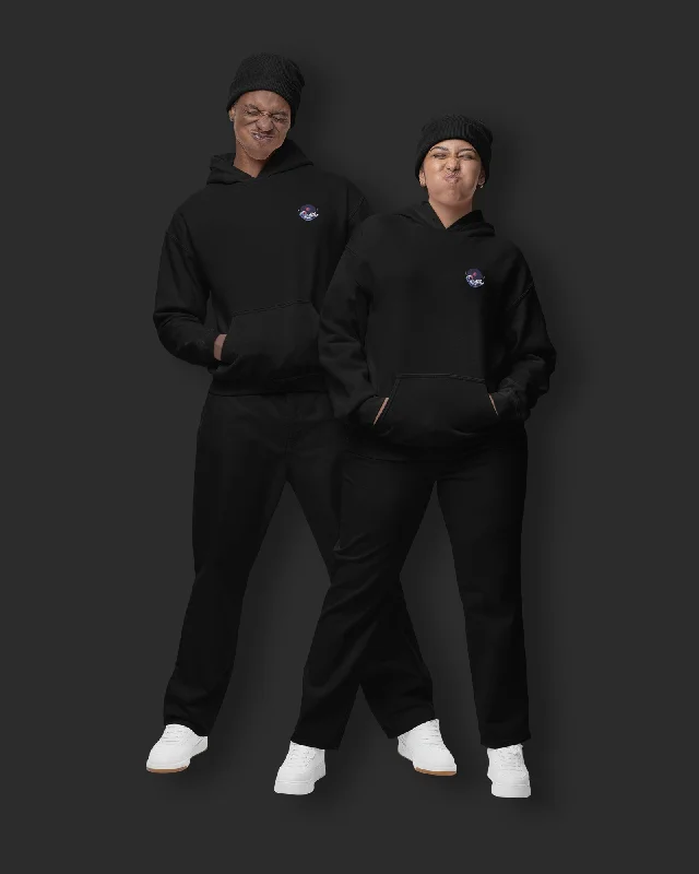 Astral Ascent Hoodie: Black Hoodie with Mesh Breathable Sporty