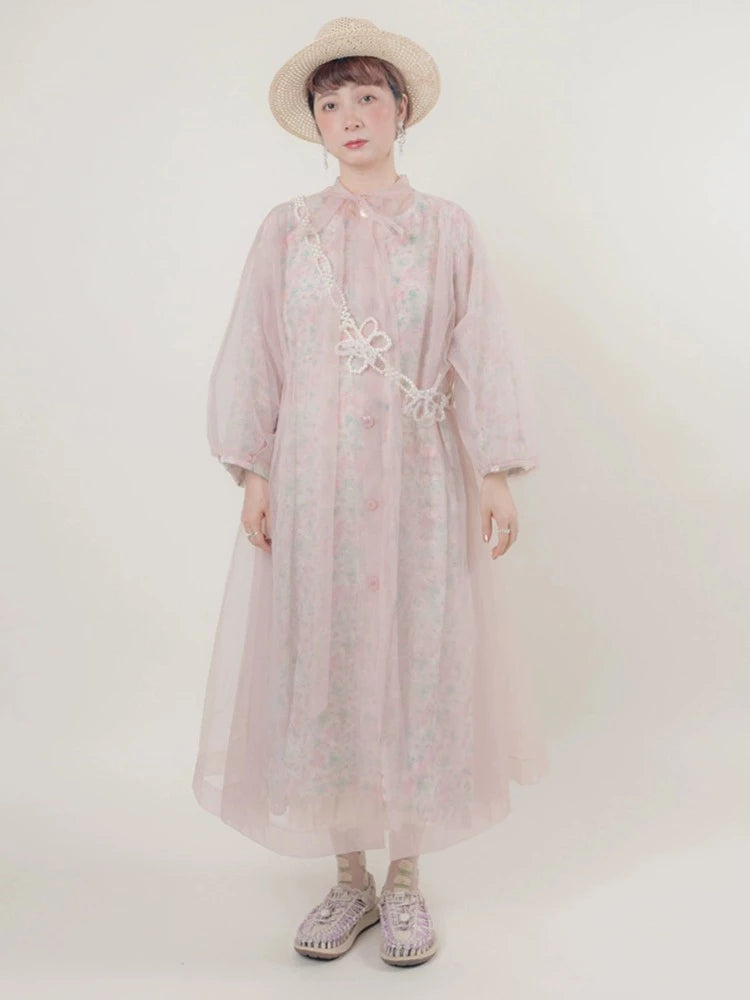 Floral doll style long dress【s0000006892】 Tunics Luxurious high-end