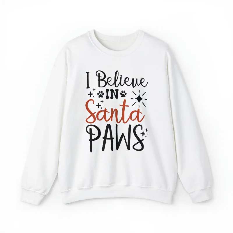 Santa Paws Unisex Crewneck Sweatshirt Hoodie with Bell Sleeves Flared Feminine