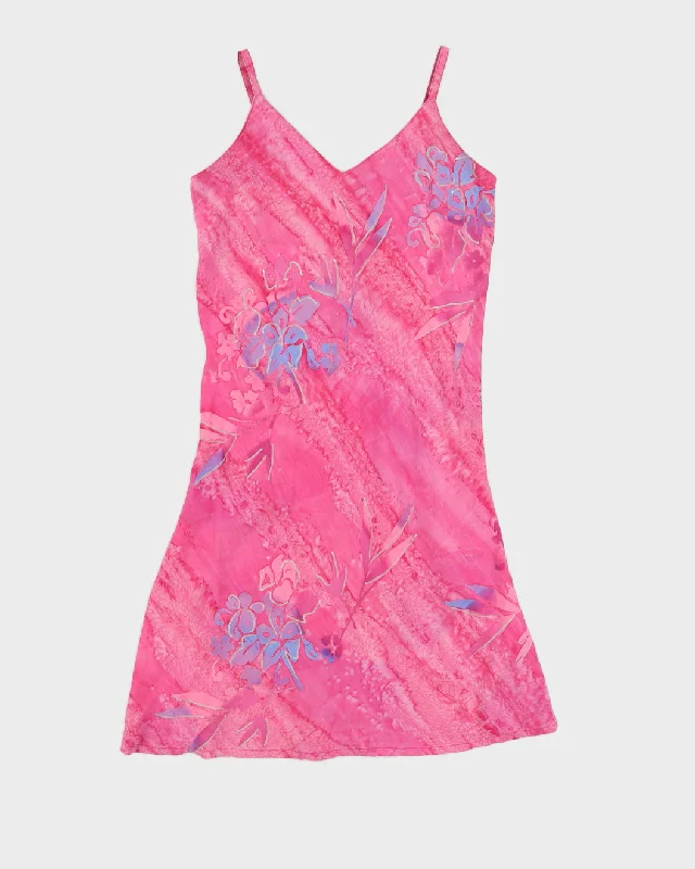 Vintage 90s Tropical Tantrum Pink Printed Dress - S