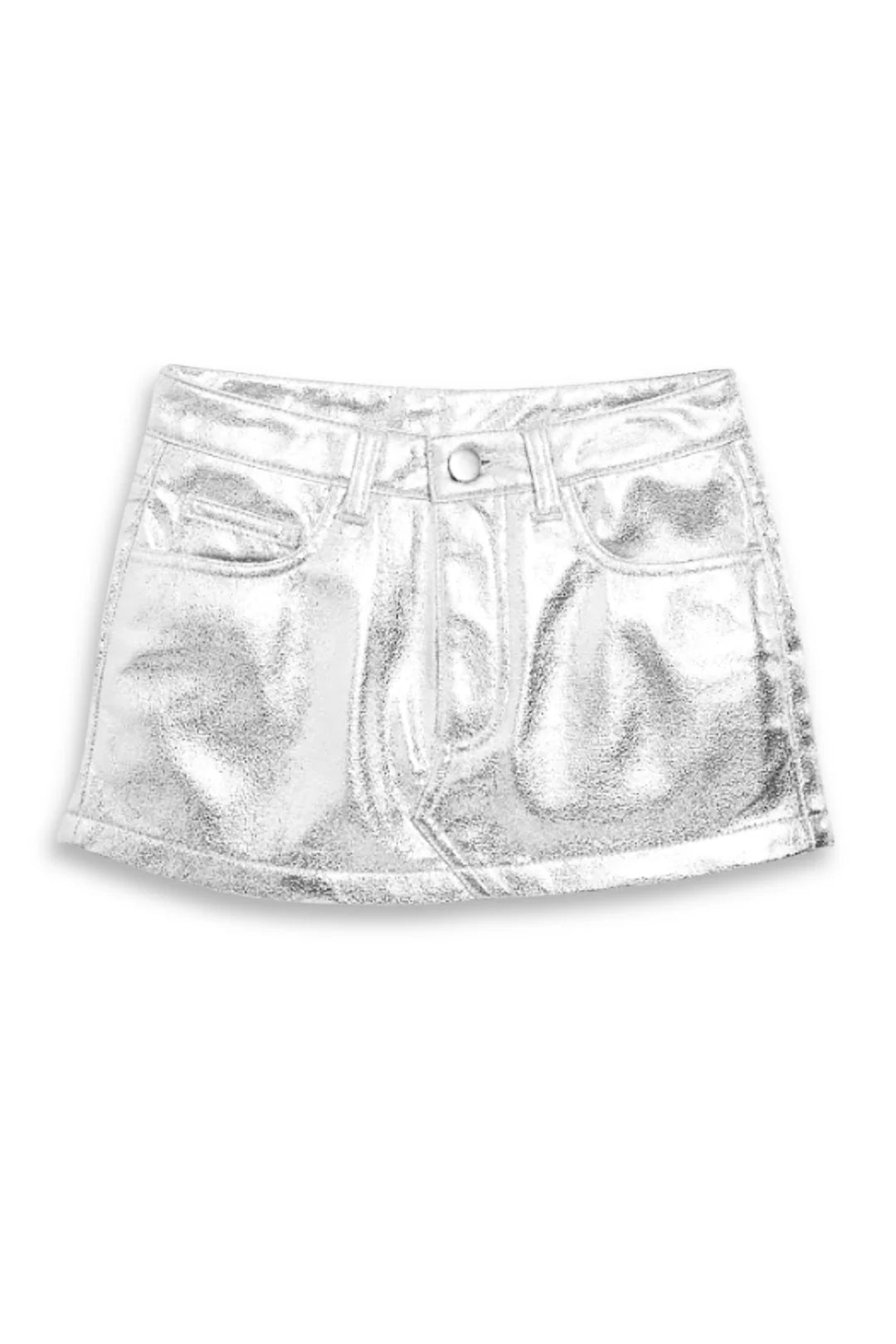 Katie J NYC Tween Jasper Skirt in Silver Metallic chiffon skirt floaty