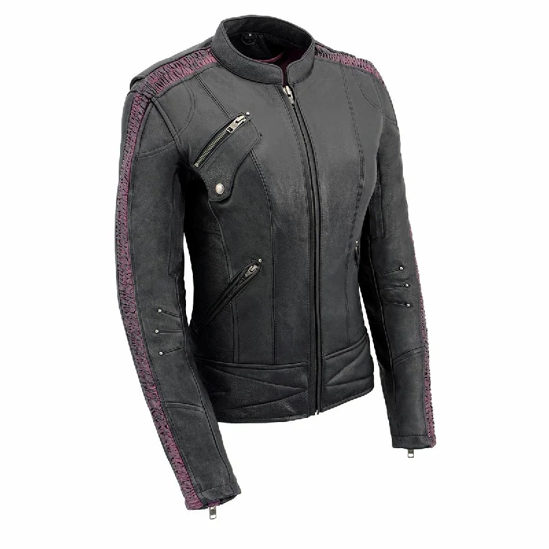 Ladies Wing Jacket Black Notch Collar Peter Pan Collar Cowl Neck