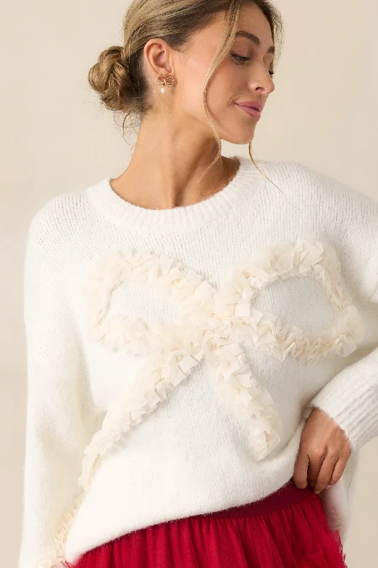 A Love So True Ivory Knit Sweater Elegant Classic Vintage