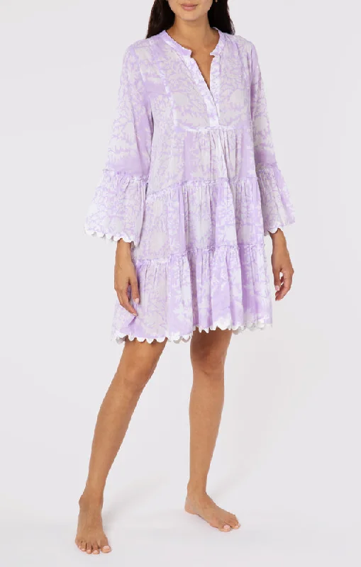Flared Sleeve Dress In Palladio Print Lilac