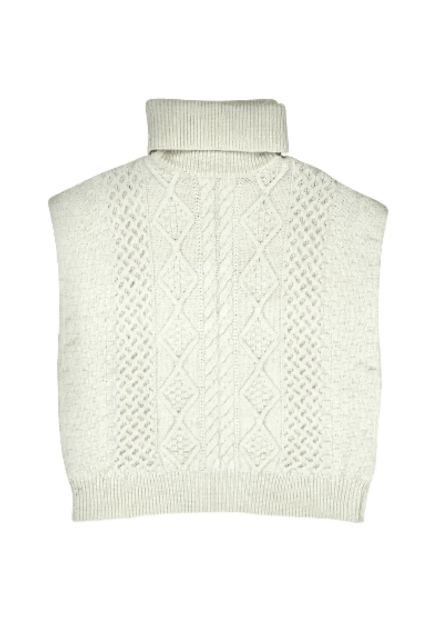 OFF WHITE SLEEVELESS SWEATER Seamless Knitted Crochet