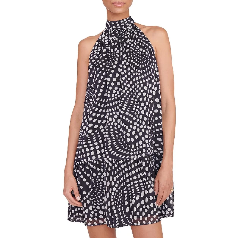 Marlowe Womens Polka Dot Chiffon Shift Dress