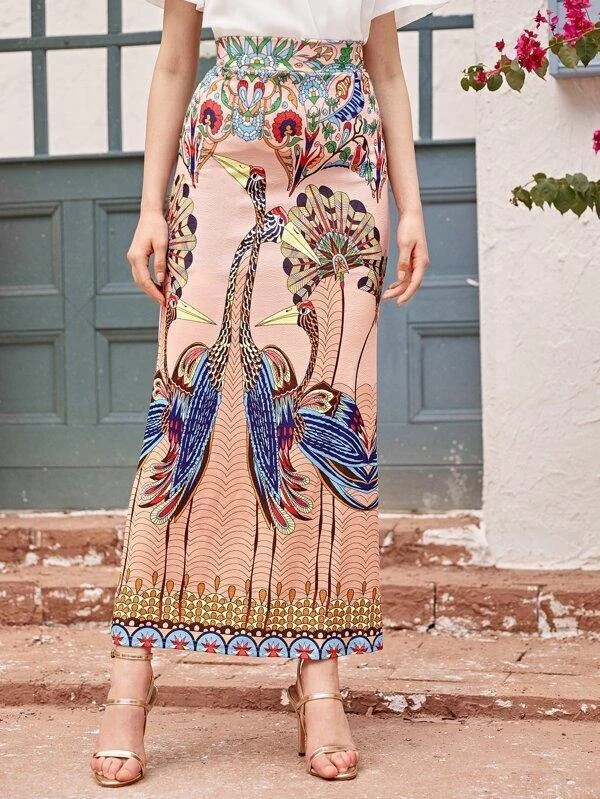 Tribal Print Skirt relaxed fit skirt