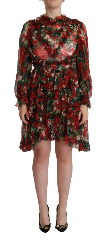 Dolce & Gabbana Floral Silk Mini Knee High Women's Dress