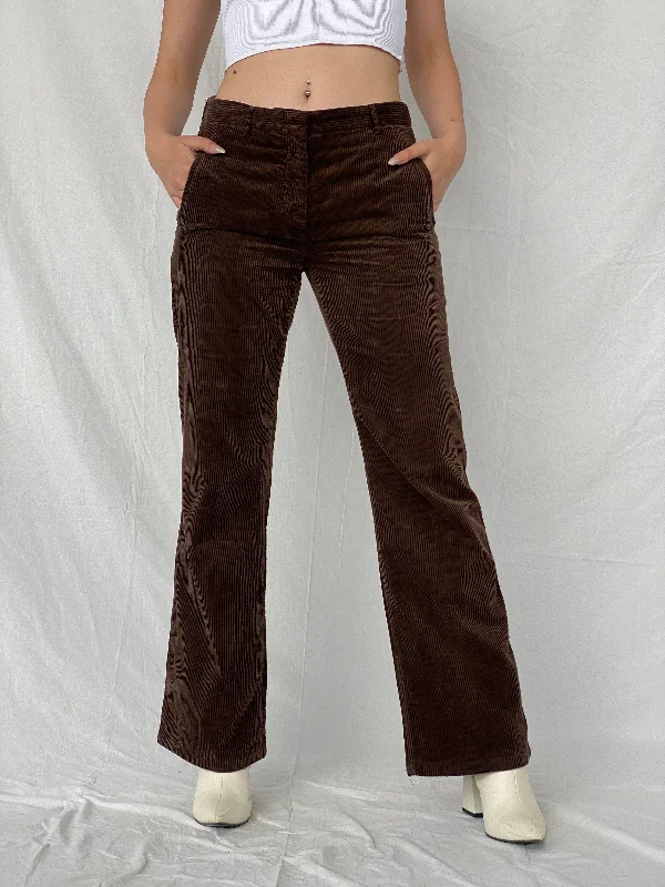 SOFIE D'HOORE Brown Corduroy Women’s Straight Leg Pants - 38EUR Comfortable Denim Pants