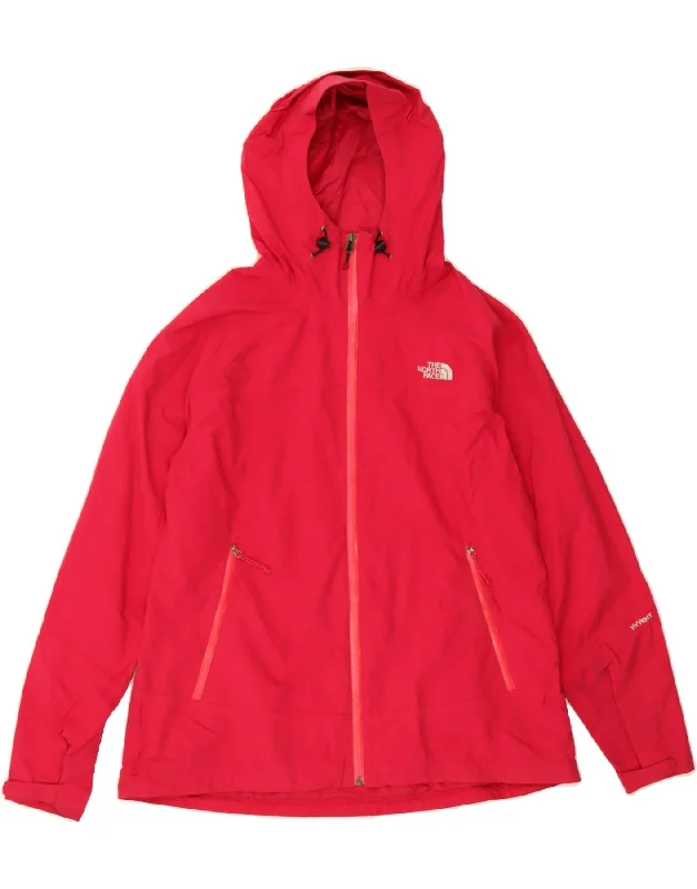 THE NORTH FACE Womens Big & Tall Hooded Rain Jacket UK 18 XL Pink Nylon Cotton Fabric Linen Fabric Terry Fabric