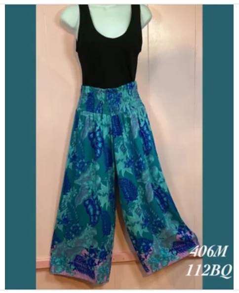 406MX - 112BQ , Elastic rib pant plus size Cozy Fitted Pants
