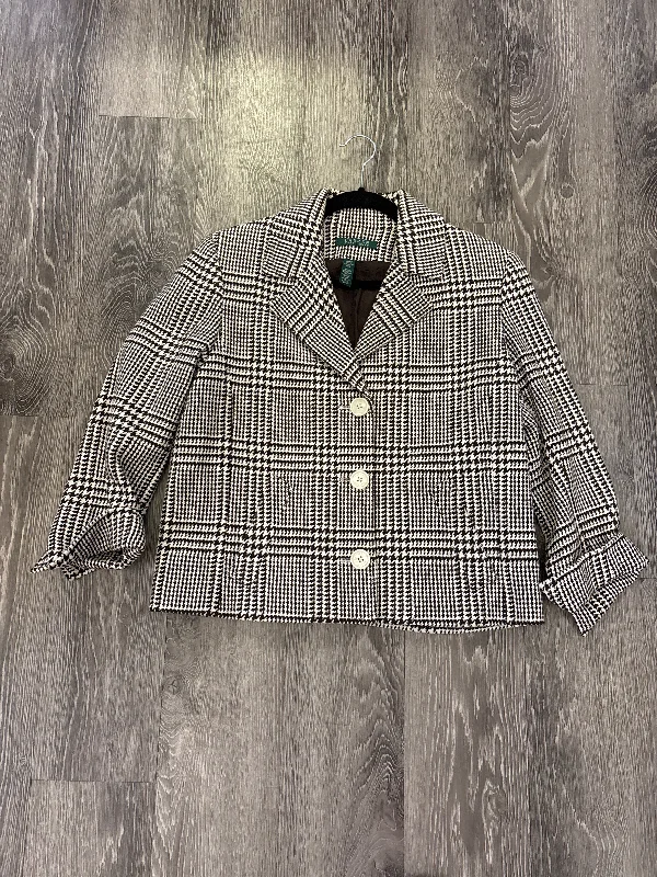 Lauren RL Tweed 3 Button Jacket - small Welt Pockets Slit Pockets Flap Pockets