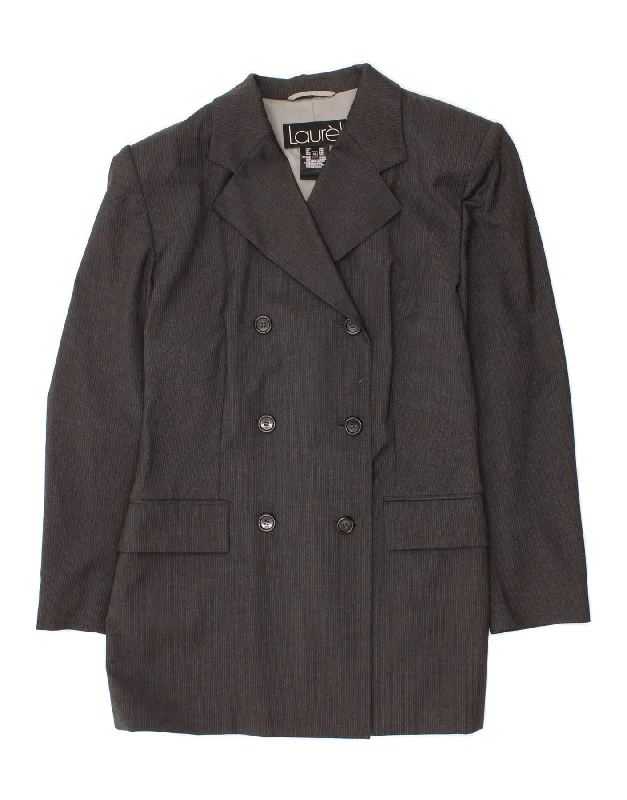 LAUREL Womens Longline Blazer Jacket EU 42 Large Grey Pinstripe Corduroy Jacket Velvet Jacket Brocade Jacket