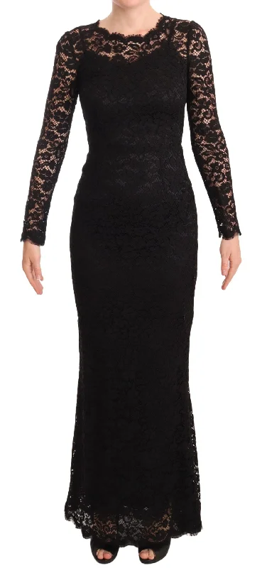 Dolce & Gabbana Elegant Laminated Lace Mermaid Women's Dress