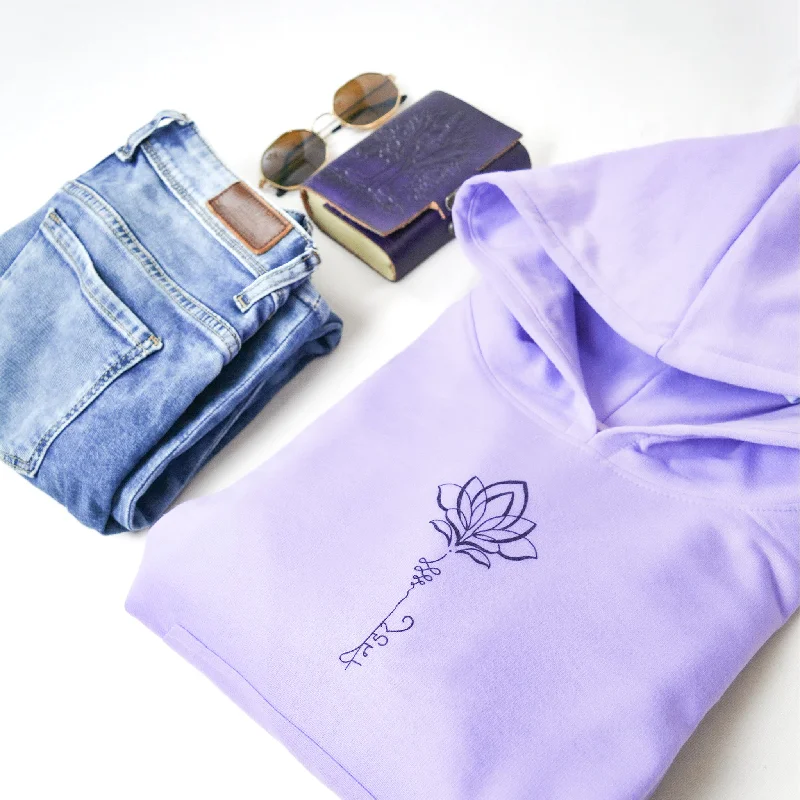 Nidar Printed Lavender Hoodie Hoodie with Neon Bright Vibrant