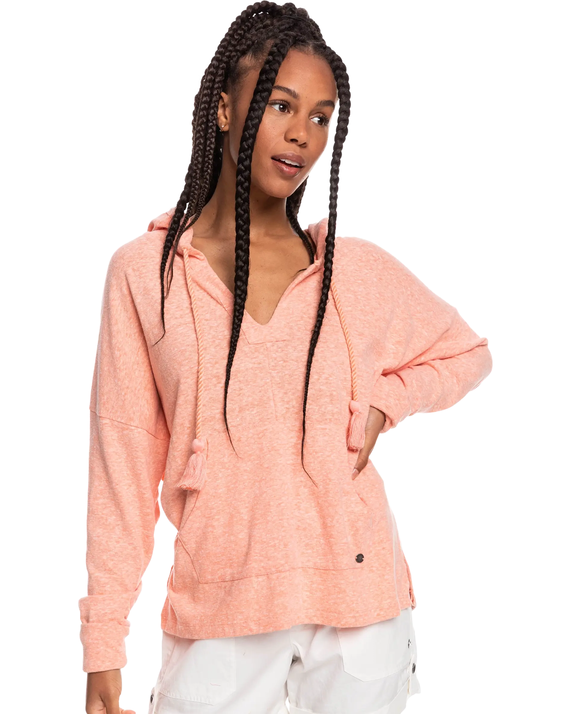 Paddle Out Hoodie in Fusion Coral Hoodie with Bell Sleeves Flared Feminine