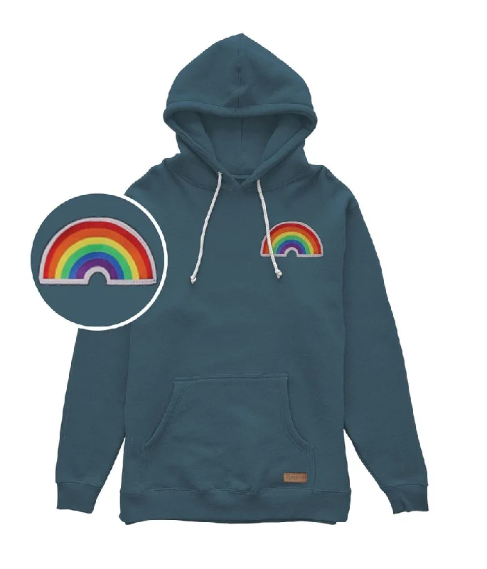 Rainbow Pride Hoodie Hoodie with Exposed Zipper Edgy Industrial
