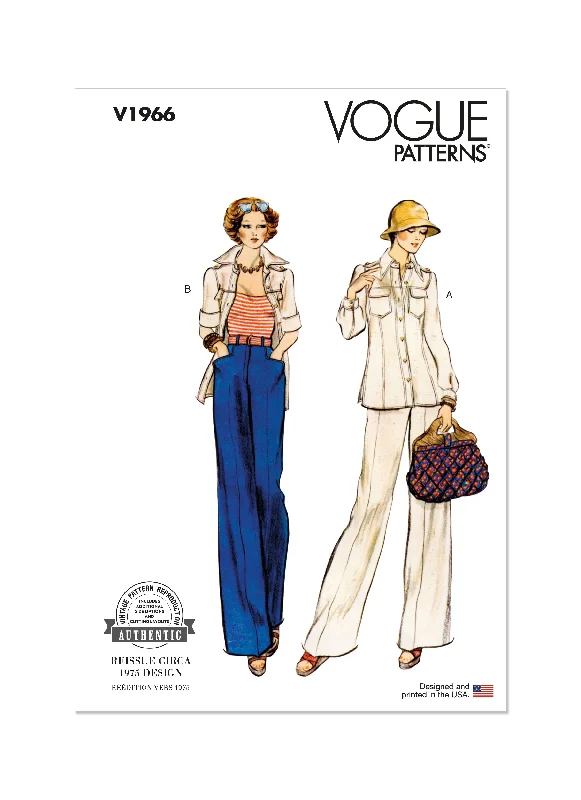 Voguepattern V1966 Misses' Jacket and Pants Chenille Jacket Brocade Jacket Lace Jacket