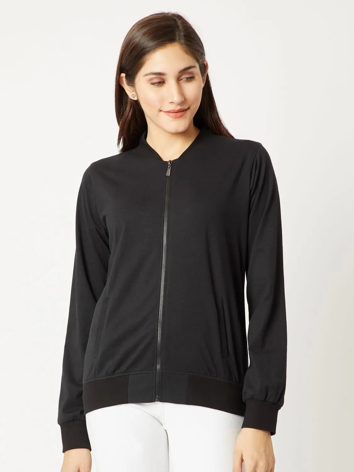 Women Solid Standard Jacket Notch Collar Peter Pan Collar Cowl Neck