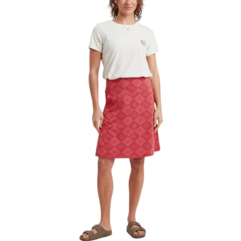 Padma Pull-On Skirt In Mineral Red lace skirt delicate