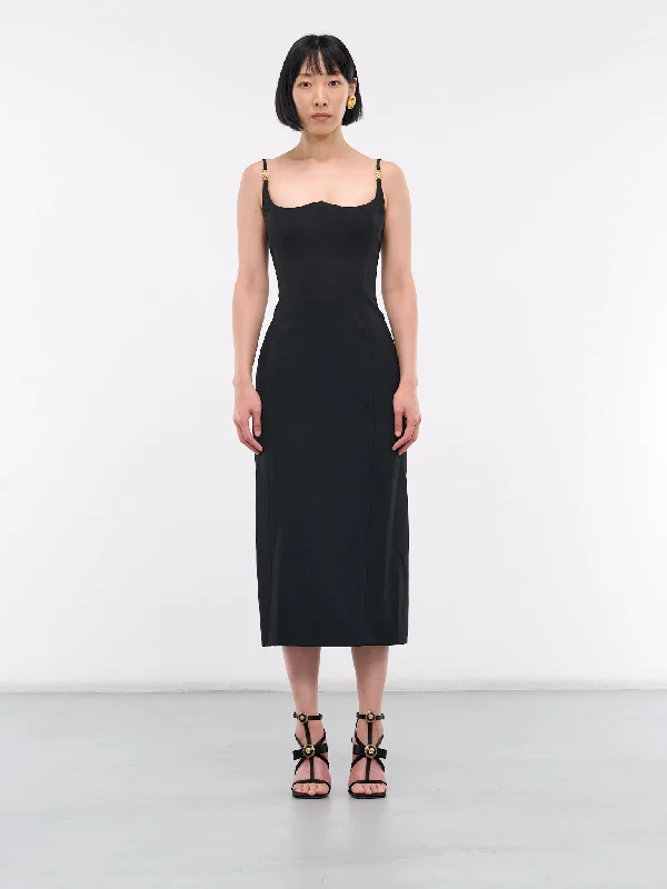 Medusa '95 Fluted Dress (1011662-1A00540-1B000-BLACK)