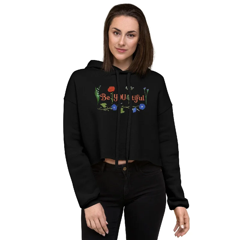 BeYOUtiful — Crop Hoodie Hoodie with Drop Shoulder Relaxed Streetwear