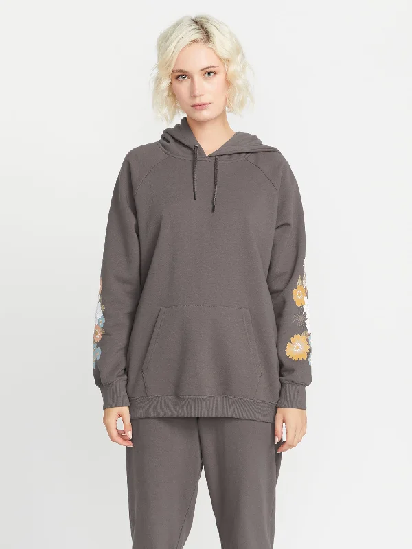 Truly Stoked Boyfriend Hoodie - Slate Grey Hoodie with Zipper Versatile Modern