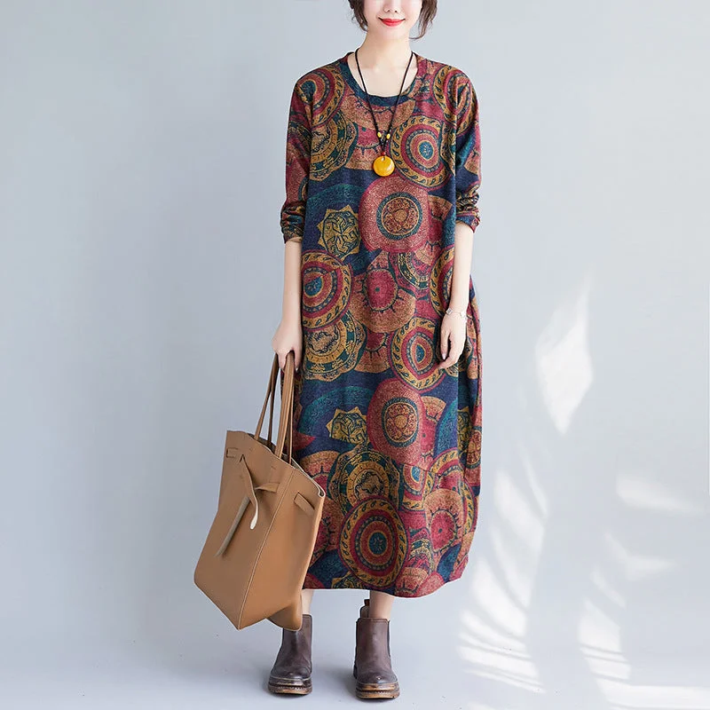 Art Lover Paisley Print Loose Oversized Dress
