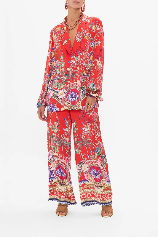 FLARED SLEEVE DOUBLE BREASTED JACKET THE SUMMER PALACE Print Jacket Jacquard Jacket Embroidered Jacket