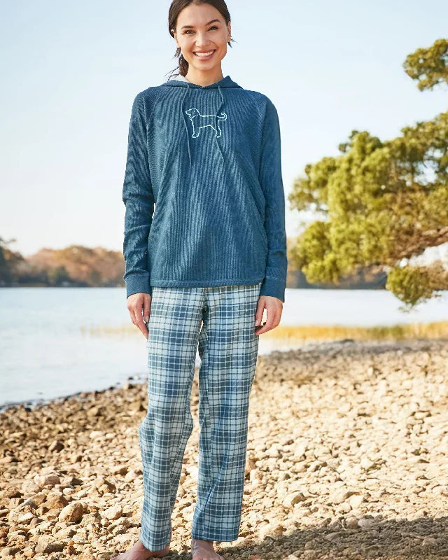 Ladies Cabin Plaid Flannel Pant Comfortable Pleated Pants