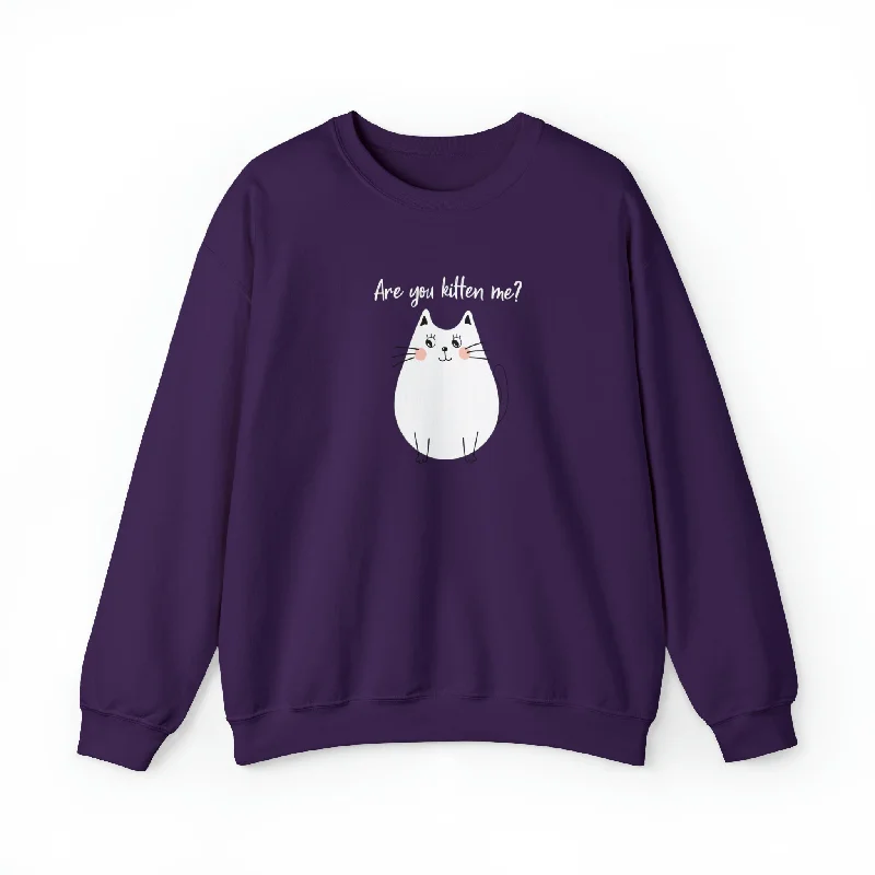 Kitten Me Crewneck Sweatshirt Hoodie with Pastel Soft Subtle