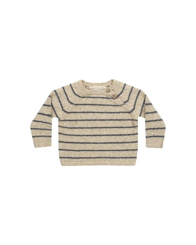 Ace Knit Sweater & Knit Pant Set - Indigo Stripe Mesh Fabric Canvas Fabric Denim Fabric