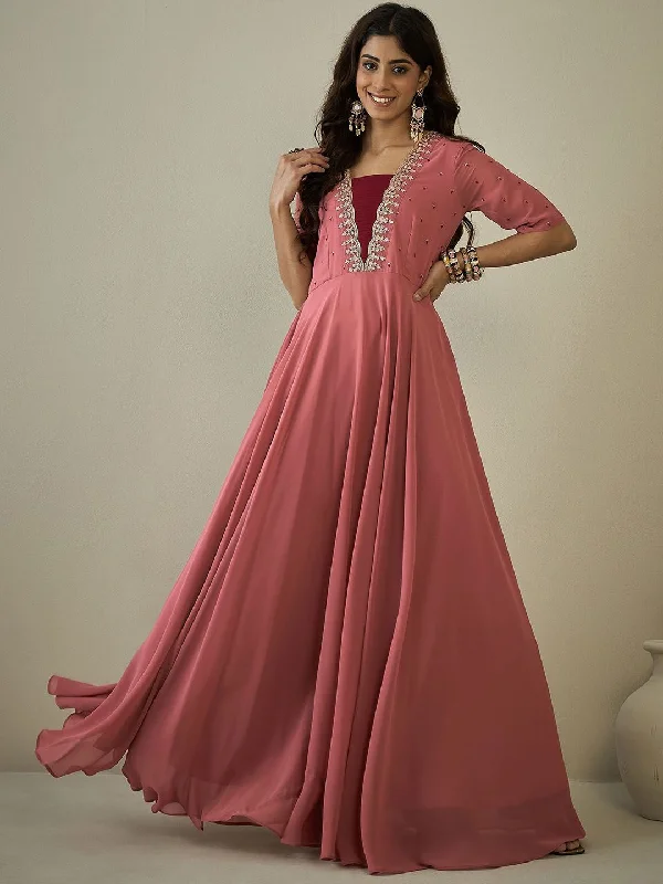 Inddus Embroidered Maxi Ethnic Dress