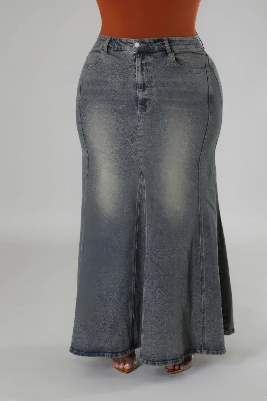 Plus Size High-waisted Stretch Skirt modal blend skirt