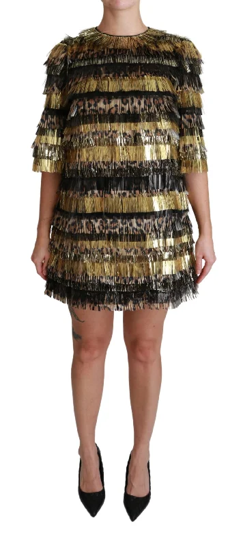 Dolce & Gabbana Elegant Sheath Mini Leopard Women's Dress