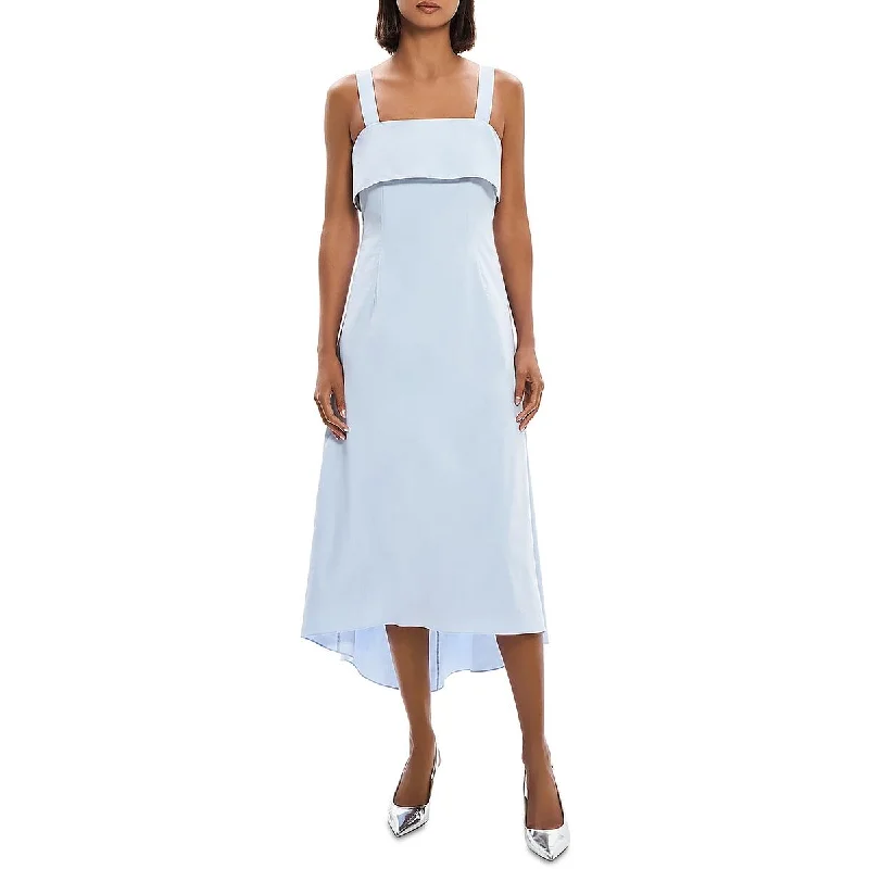 Womens Solid Linen Sheath Dress