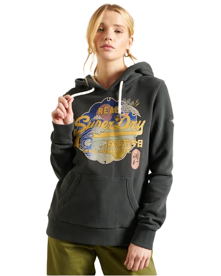 Vintage Itago Hoodie in Washed Black Hoodie with Batwing Sleeves Loose Dramatic