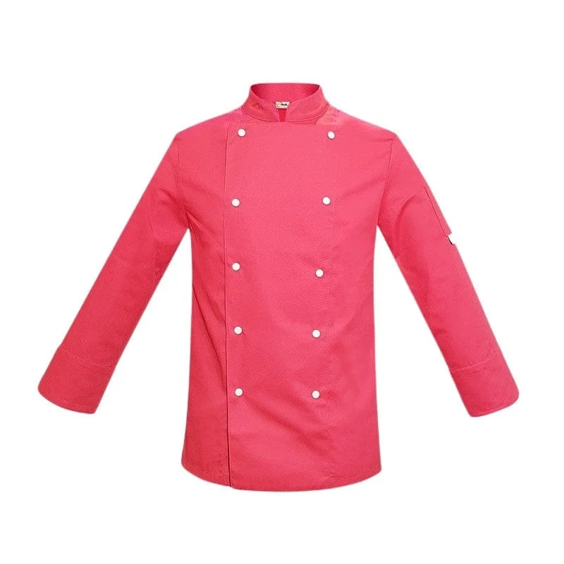 Children's Pink Chef Jacket with White Buttons - MANELLI Elasticated Jacket Padded Jacket Insulated Jacket