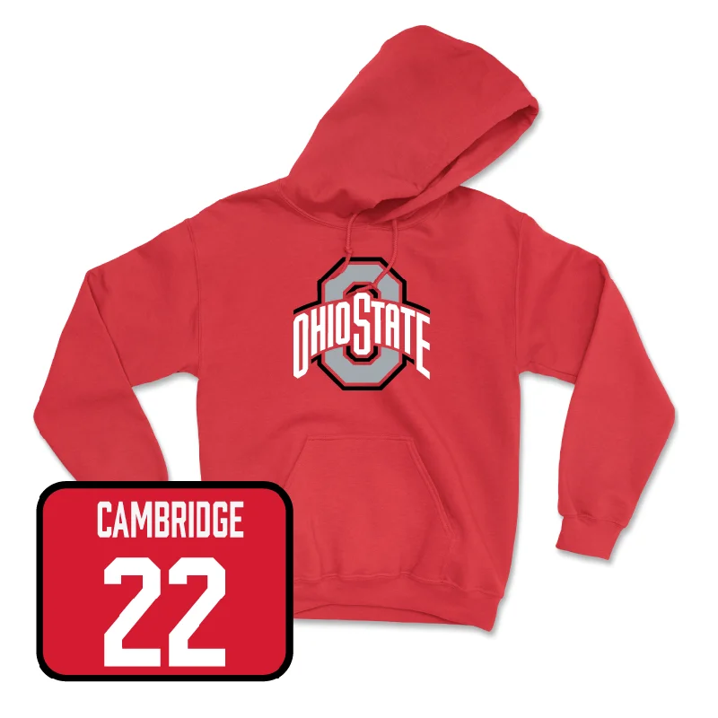 Red Women's Basketball Team Hoodie - Jaloni Cambridge Hoodie with Neon Bright Vibrant Red Women's Basketball Team Hoodie - Jaloni Cambridge Hoodie with Neon Bright Vibrant
