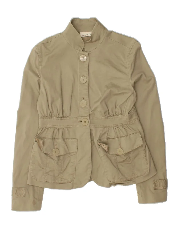 DKNY Womens 5 Button Blazer Jacket UK 10 Small Beige Cotton Corduroy Jacket Velvet Jacket Brocade Jacket