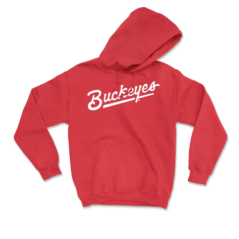 Red Women's Basketball Script Hoodie - Taylor Thierry Hoodie with Half-Zip Sporty Casual Red Women's Basketball Script Hoodie - Taylor Thierry Hoodie with Half-Zip Sporty Casual