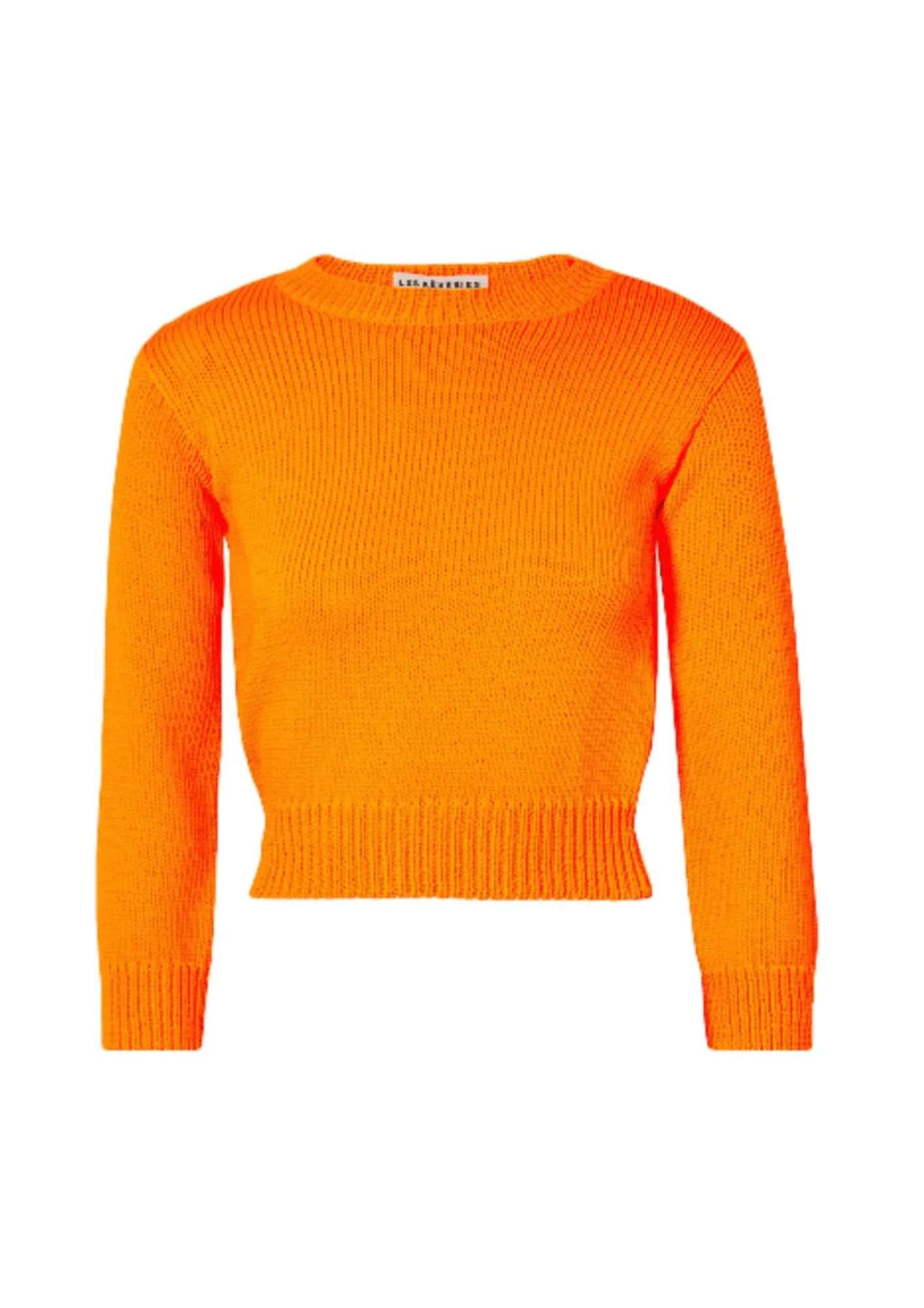 NEON ORANGE KNITTED SWEATER Zippered Buttoned Snapped