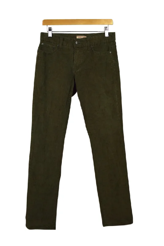 Khaki Corduroy Pants Trendy Printed Pants