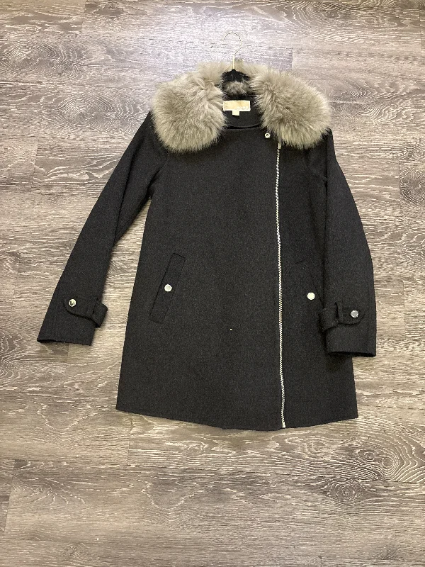 Michael Kors Wool Fur Collar Jacket - XS Satin Jacket Silk Jacket Chiffon Jacket